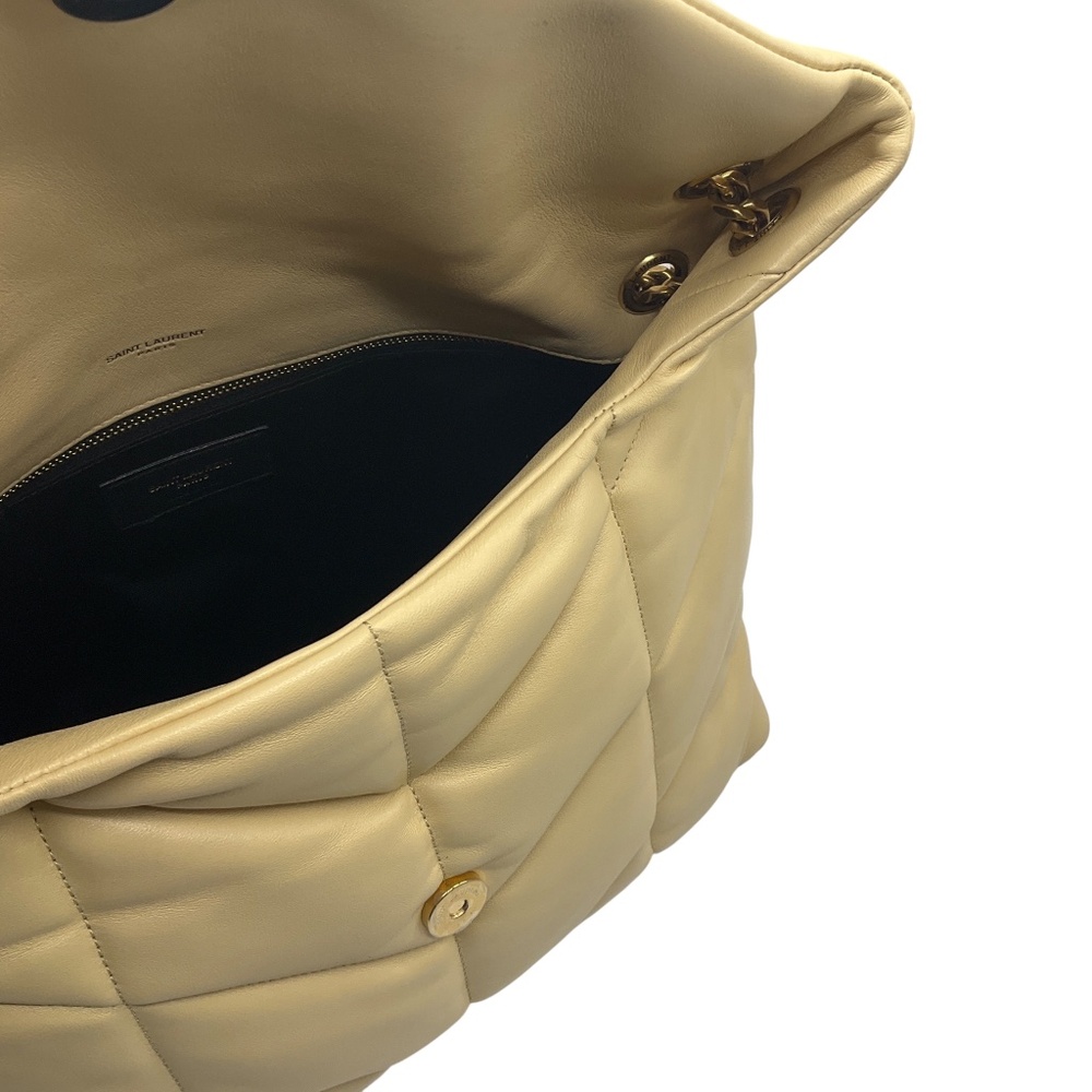 SAINT LAURENT LIGHT YELLOW QUILTED LAMBSKIN LEATHER MEDIUM PUFFER BAG - Picture 6 of 16